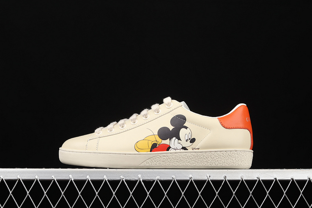 Gucci Gucci [ ACE EMBROIDERED LOW-TOP SNEAKER BEIGE/ORANGE/BLACK]-[WOMAN:35-39]-[MAN:40-44], photo 1