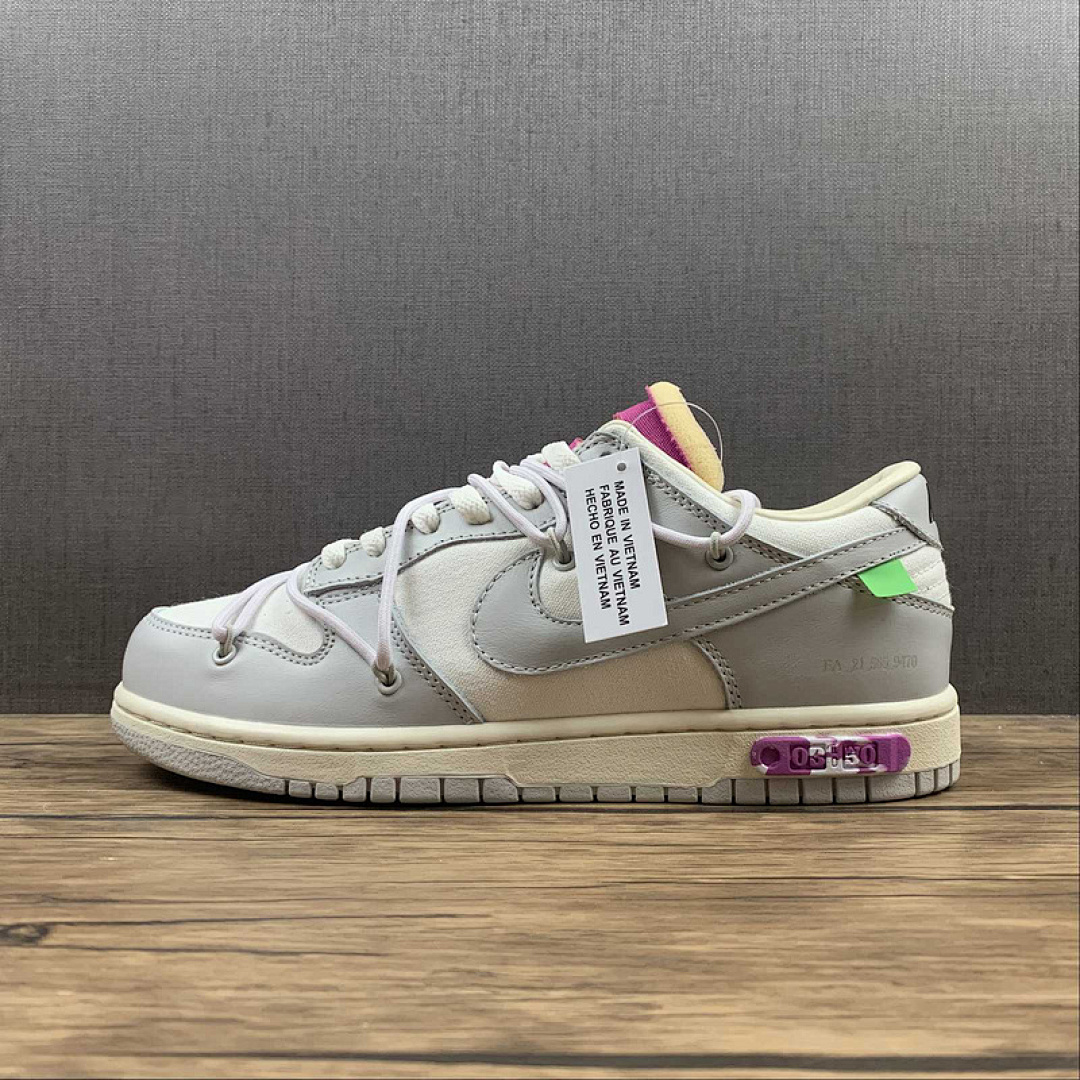 Off-White [DM1602-118]-[OW X SB DUNK LOW LOT 03 OF 50 SAIL/NEUTRAL GREY/WHITE]-[WOMAN:36-39]-[MAN:40-46], photo 1
