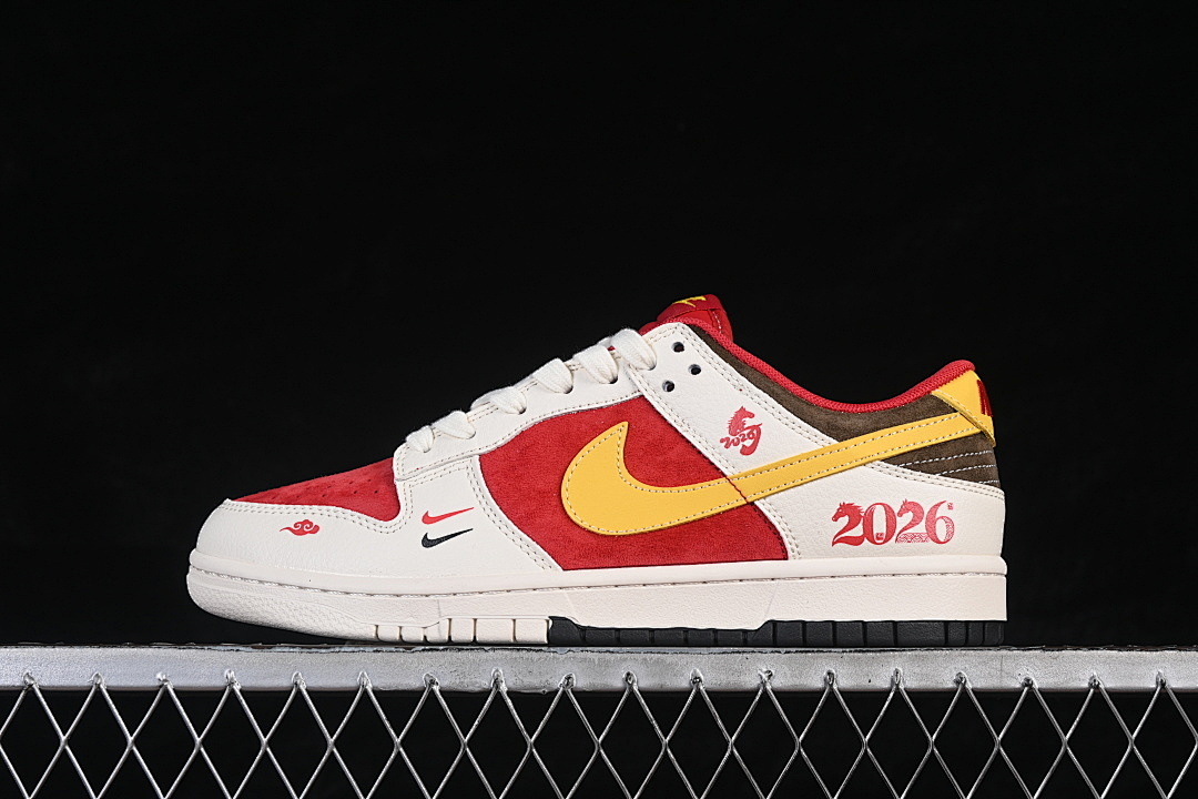 Unbranded [MZ9588-860]-[DUNK LOW CASUAL SKATE SHOES WHITE/RED/YELLOW]-[WOMAN:36-39]-[MAN:40-45], photo 1