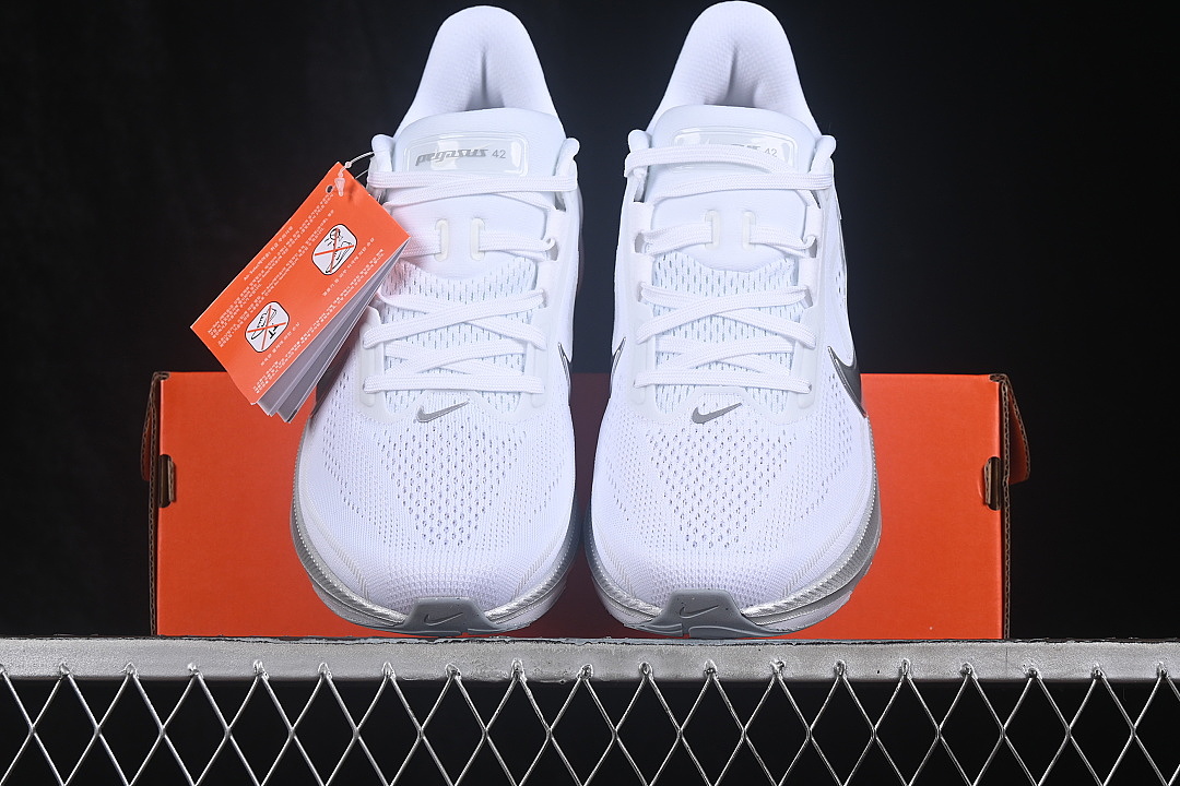 Nike [IB1881-102]-[AIR ZOOM PEGASUS 42 BREATHABLE SHOES WHITE/SILVER]-[WOMAN:36-39]-[MAN:40-46] - Image 12