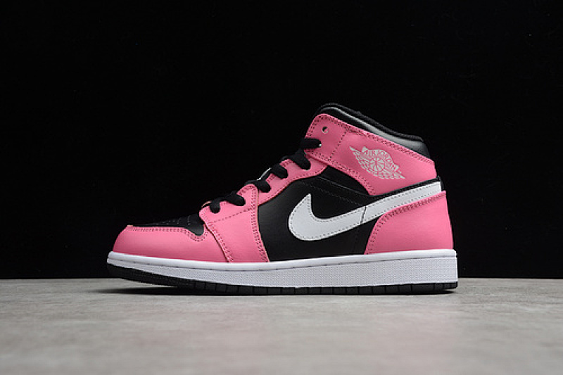 Jordan AIR Jordan 1 MID GS PINKSICLE BLACK/WHITE-PINKSICLE · 555112-002, photo 1