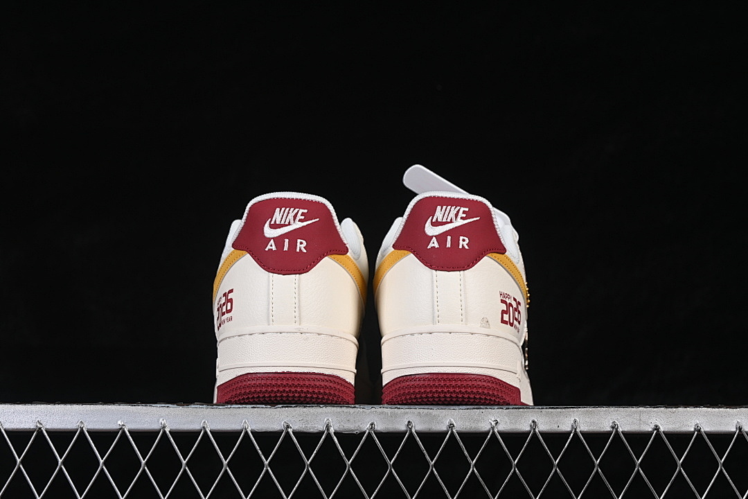 Nike [JP2026-152]-[AIR FORCE 1 07 LOW WHITE/BLACK/YELLOW/WINE RED]-[WOMAN:36-39]-[MAN:40-45] - Image 14