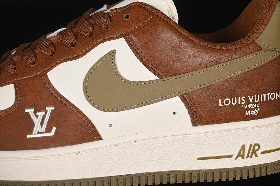 Nike [NH0601-590]-[AIR FORCE 1 07 LOW LOW-TOP CASUAL SNEAKERS WHITE/BROWN]-[WOMAN:36-39]-[MAN:40-45] - Image 8