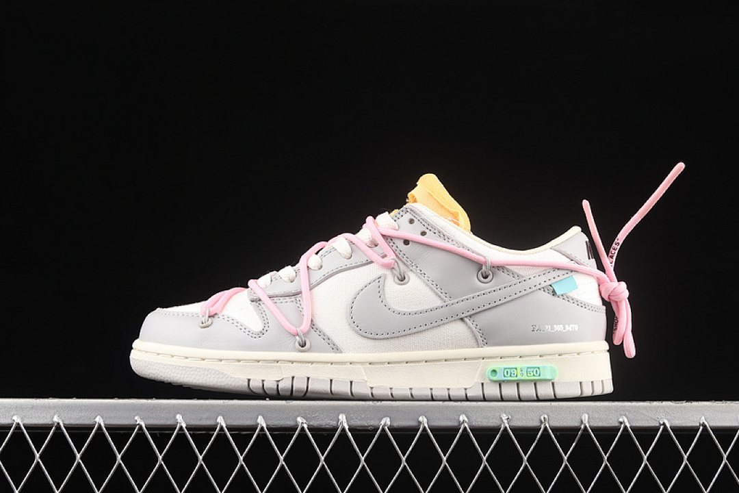 Unbranded [DM1602-109]-[OW X SB DUNK LOW LOT 09 OF 50 SAIL/NEUTRAL GREY/PINK-YELLOW]-[UNISEX:36-47.5], photo 1