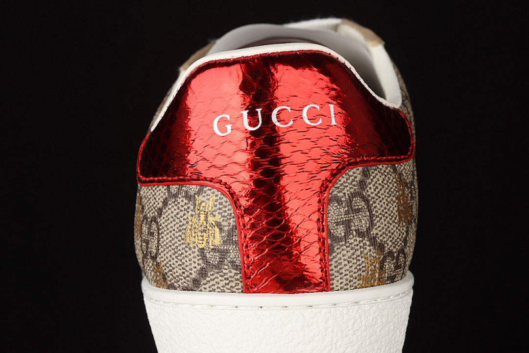 Gucci [GU*CCI ACE EMBROIDERED LOW-TOP SNEAKERS KHAKI/GREEN/RED]-[WOMAN:35-39]-[MAN:40-44] - Image 7