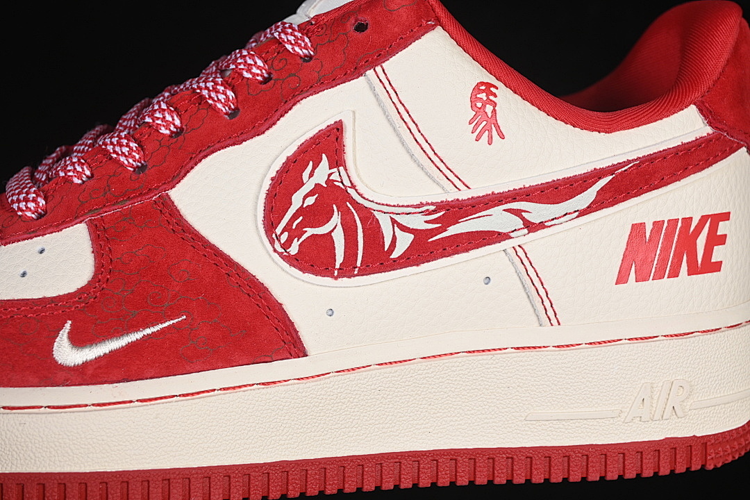 Nike [XL1979-144]-[AIR FORCE 1 07 LOW CASUAL SNEAKERS WHITE/RED]-[WOMAN:36-39]-[MAN:40-45] - Image 8