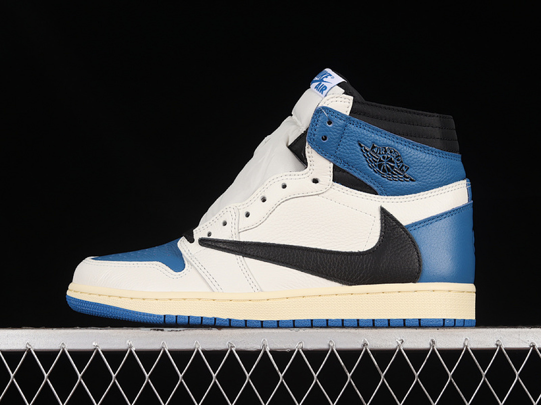 Jordan [DH3227-105]-[FRAGMENT DESIGN TRAVIS SCOTT X AIR JORDAN 1 RETRO HIGH SAIL/BLACK/MILITARY (BLUE]), photo 1