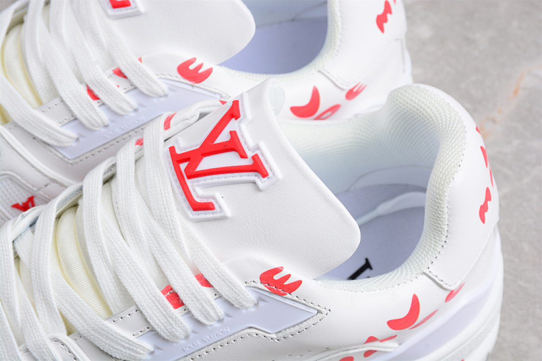 Louis Vuitton [L*V TRAINER SHOES LOW WHITE/WHITE/RED]-[MAN:38-45] - Image 10