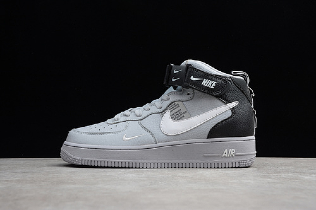 Nike [AV3803-001]-[AIR FORCE 1 MID LV8 GS OVERBRAND WOLF GREY/WHITE/BLACK/YELLOW], photo 1