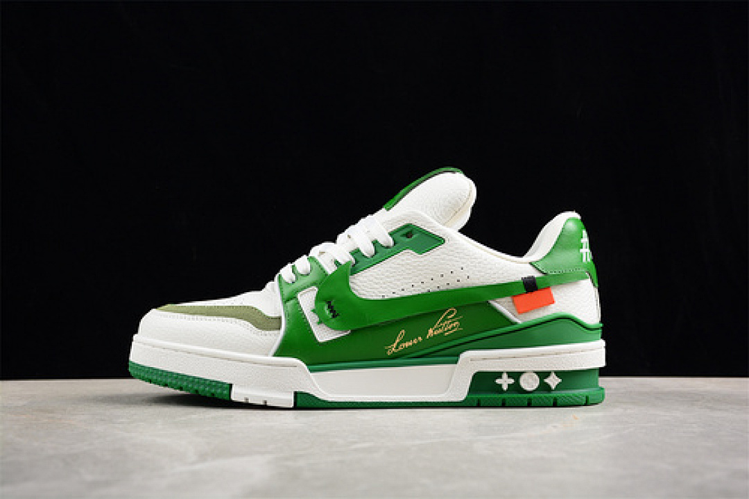 Louis Vuitton Louis Vuitton [ TRAINER SNEAKER LOW L*V WHITE/GREEN]-[WOMAN:35-39]-[MAN:40-45], photo 1