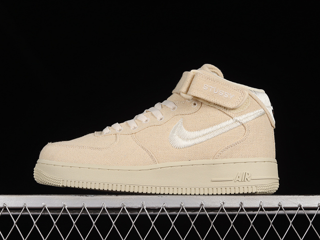 Nike [DJ7841-200]-[STUSSY X AIR FORCE 1 MID WHITE COOL BEIGE/BEIGE/WHITE]-[WOMAN:36-39]-[MAN:40-45], photo 1