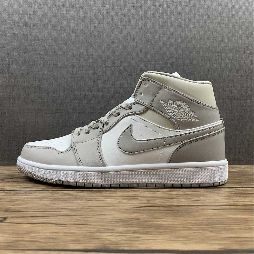 Jordan AIR Jordan 1 MID LINEN COLLEGE GREY/LIGHT BONE/WHITE · 554724-082, photo 1