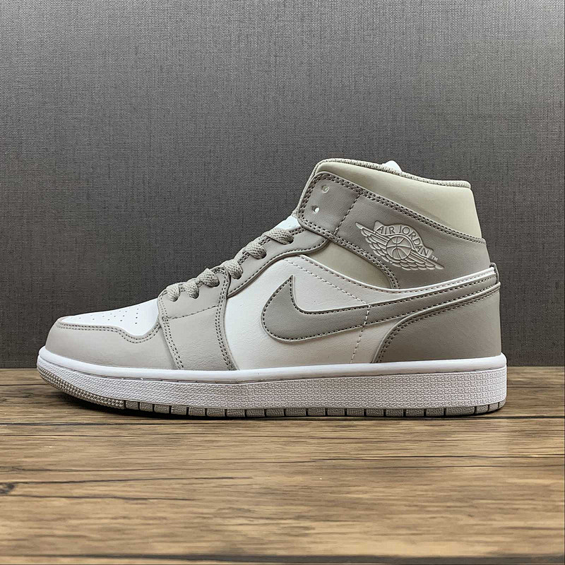 Jordan AIR Jordan 1 MID LINEN COLLEGE GREY/LIGHT BONE/WHITE · 554724-082, photo 1