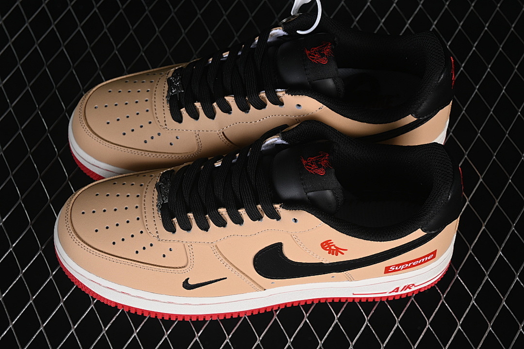 Nike [NH0601-525]-[AIR FORCE 1 07 LOW CASUAL SNEAKERS BROWN/WHITE/RED]-[WOMAN:36-39]-[MAN:40-45] - Image 11