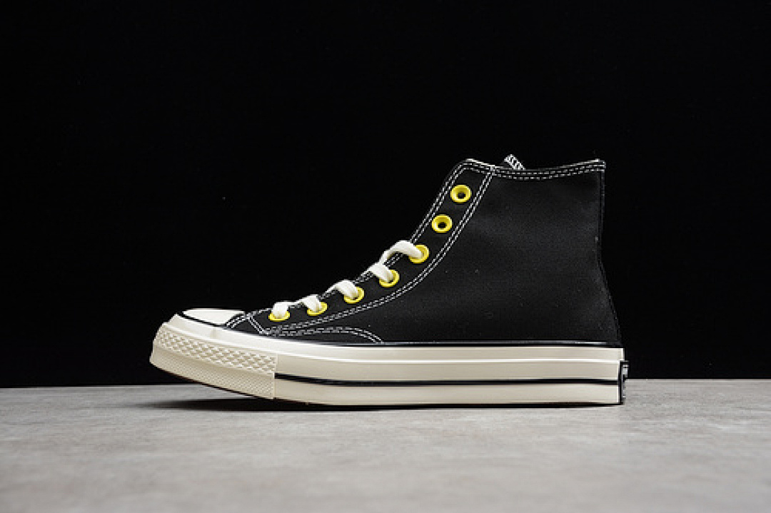 Converse [64-62-71]-[162050C]-[CHUCK TAYLOR ALL-STAR 70S HIGH BLACK/YELLOW-EGRET]-[UNISEX:35-44], photo 1