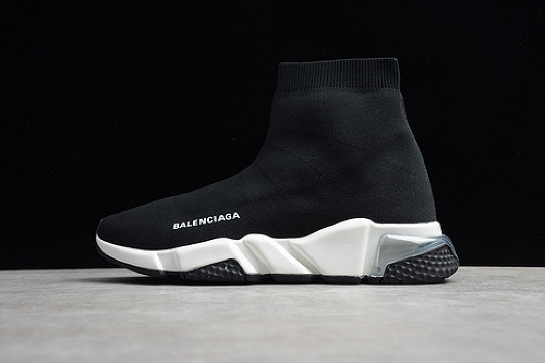 Unbranded [BA-LEN-CIAGA SPEED STRETCH-KNIT MID SNEAKERS BLACK/WHITE]-[WOMAN:36-39]-[MAN:40-46], photo 1