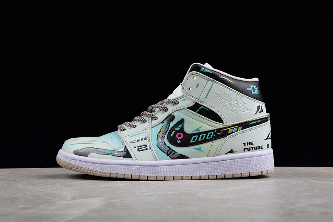 Jordan [554724-082]-[AIR JORDAN 1 MID WHITE/MULTI-COLOR/BLACK]-[WOMAN:36-39]-[MAN:40-46], photo 1