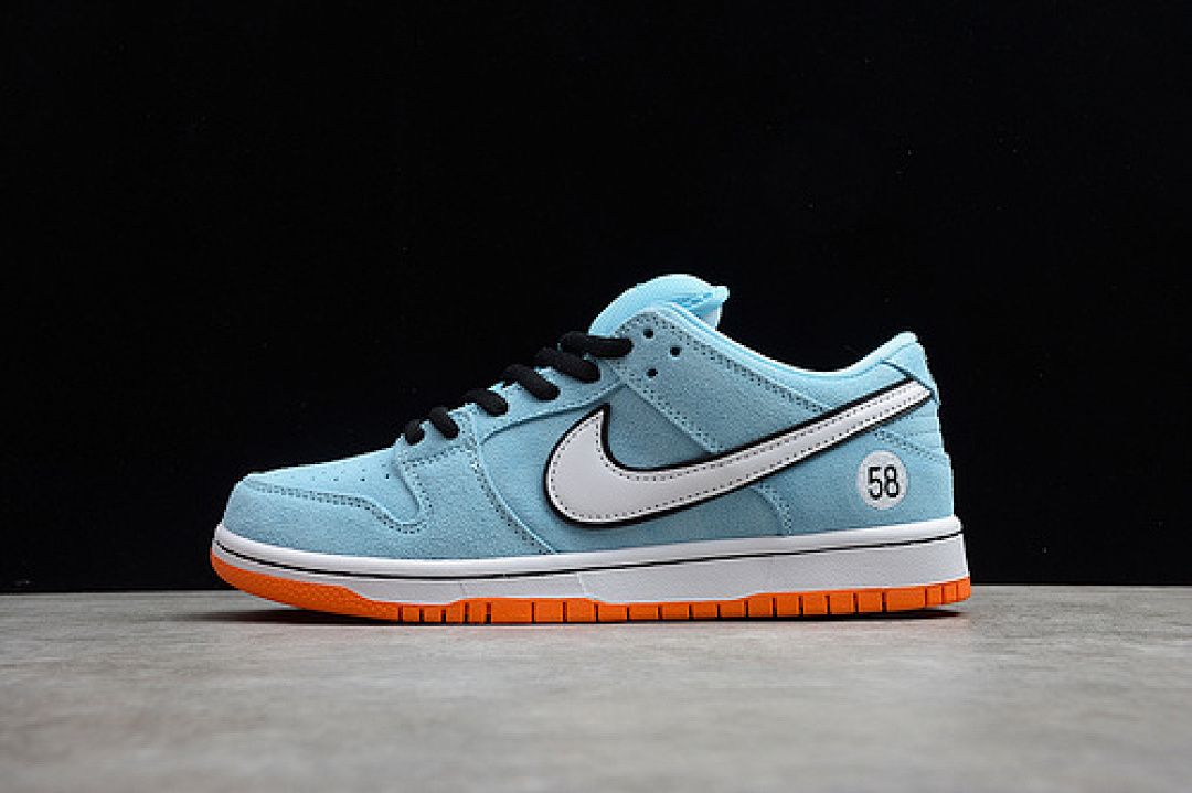 Nike SB DUNK LOW CLUB 58 GULF BLUE CHILL/SAFETY ORANGE-BLACK-WHITE · BQ6817-401, photo 1
