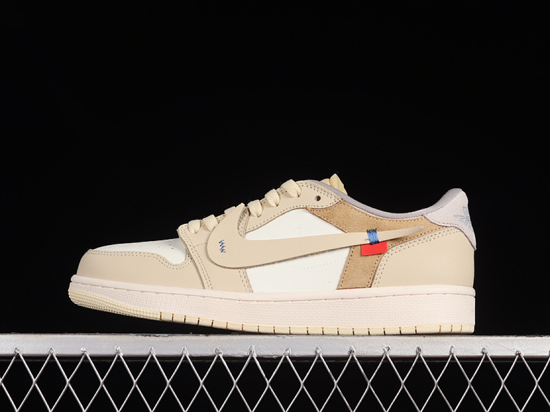 Jordan OFF WHITE X AIR Jordan 1 LOW CUSTOM BEIGE/WHITE/LIGHT KHAKI · CZ0790-102, photo 1