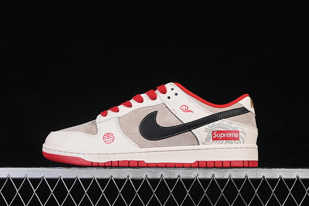 Unbranded [HG0026-006]-[SB DUNK LOW CASUAL SNEAKERS WHITE/BROWN/RED]-[WOMAN:36-39]-[MAN:40-45], photo 1
