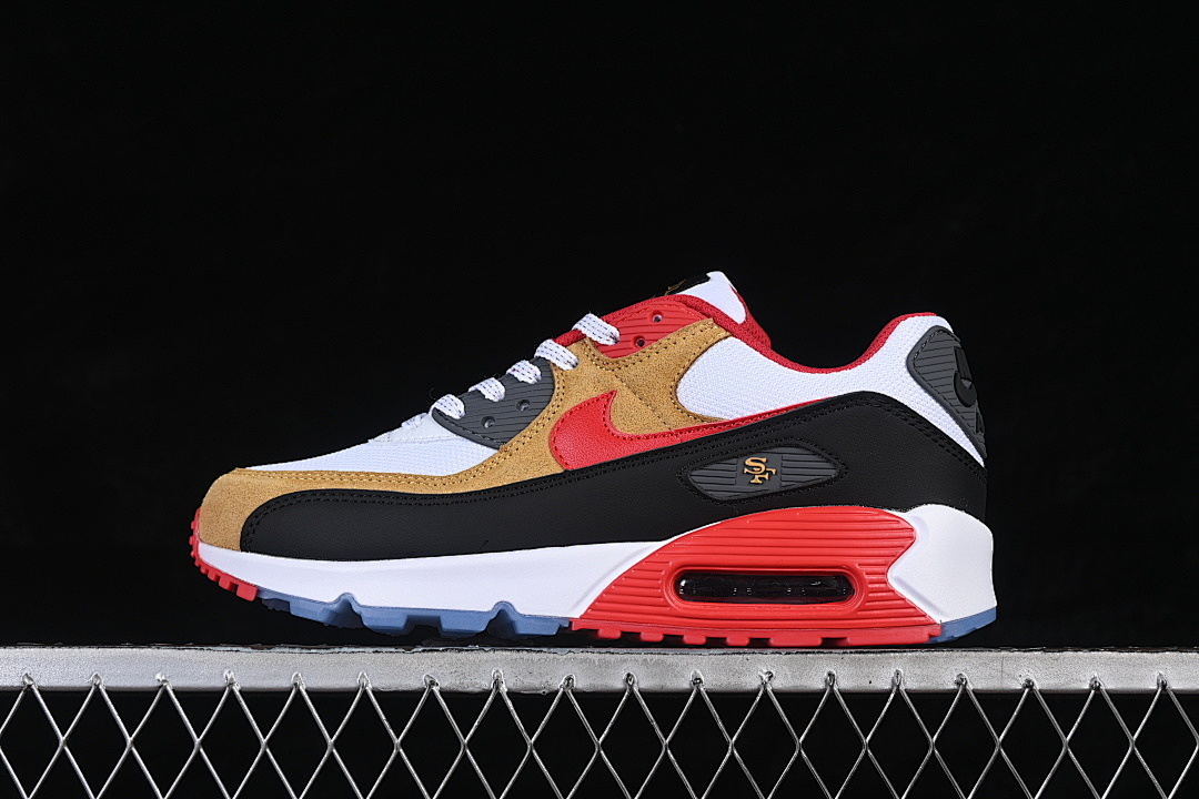 Unbranded [II7588-100]-[AIR MAX 90 AIR CUSHIONED SHOES WHITE/RED/BLACK/KHAKI]-[WOMAN:36-39]-[MAN:40-46], photo 1