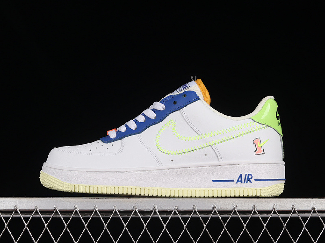 Nike Nike AIR FORCE 1 LOW GS PLAYER ONE WHITE/LASER ORANGE-GHOST GREEN-SPRING GREY HEATHER · FB1393-111, photo 1