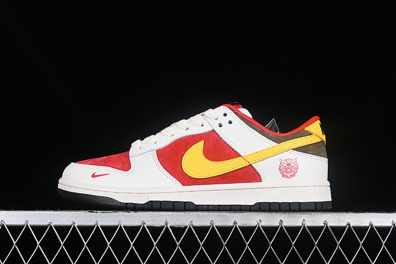 Nike DUNK LOW SB WHITE/YELLOW/RED/BROWN · FC1688-161, photo 1