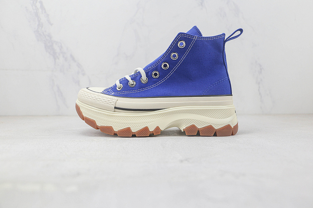 Converse [CHUCK TAYLOR ALL-STAR HIGH THE 100TH ANNIVERSARY BLUE/BEIGE/GUM]-[WOMAN:35-39.5]-[MAN:40-44], photo 1