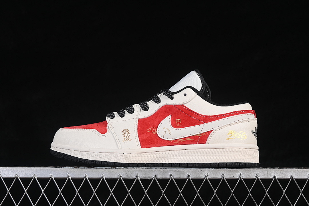 Jordan AIR Jordan 1 LOW RETRO BASKETBALL SHOES WHITE/RED · JY6988-137, photo 1