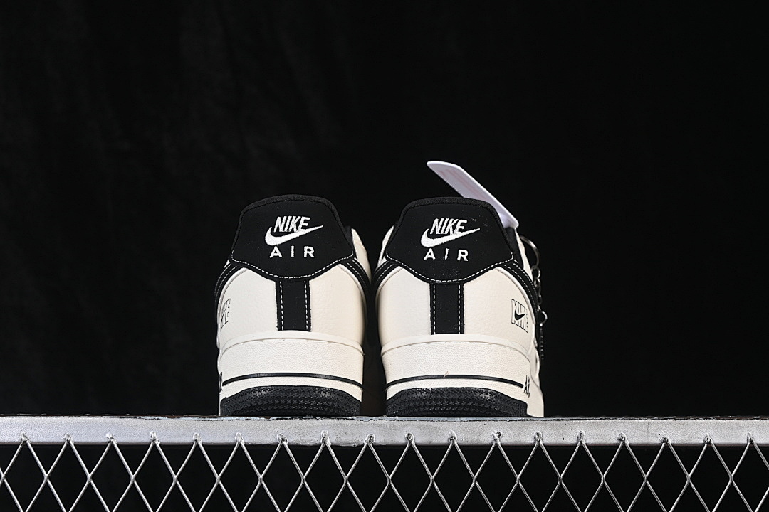 Nike [DW8806-001]-[AIR FORCE 1 07 LOW CASUAL SNEAKERS BEIGE/BLACK/BEIGE]-[WOMAN:36-39.5]-[MAN:40-45] - Image 14
