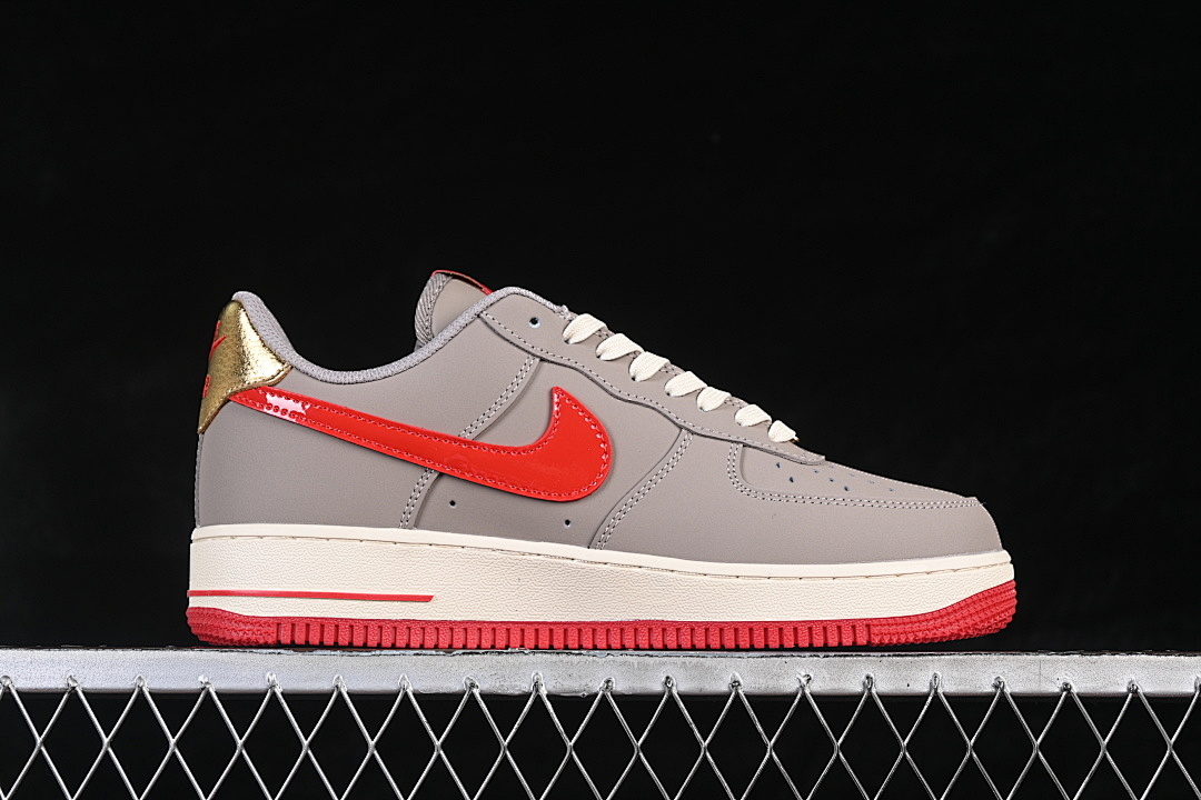 Nike [NH0601-527]-[AIR FORCE 1 07 LOW CASUAL SNEAKERS GREY/RED/WHITE]-[WOMAN:36-39]-[MAN:40-45] - Image 16