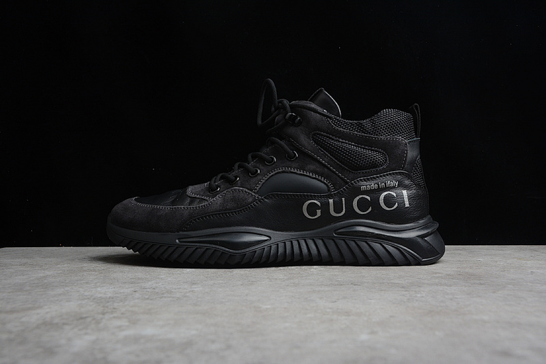 Gucci Gucci [ SCREENER GG HIGH-TOP SNEAKER BLACK/BLACK/BLACK]-[MAN:38-44], photo 1