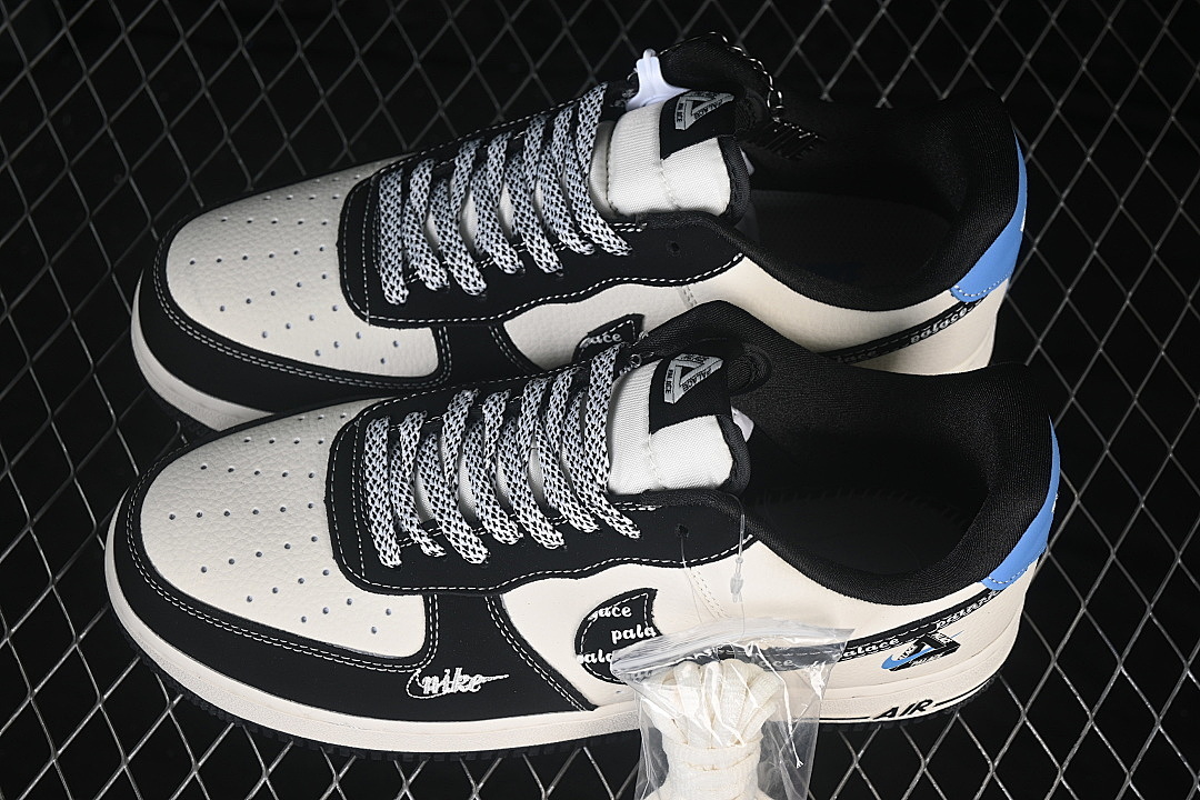 Nike [DW8806-005]-[AIR FORCE 1 07 LOW CASUAL SNEAKERS BEIGE/BLACK/BLUE]-[WOMAN:36-39.5]-[MAN:40-45] - Image 11