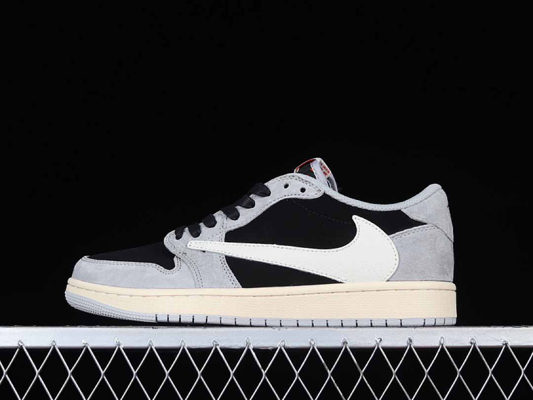 Jordan [DM7866-001]-[TRAVIS SCOTT X AIR JORDAN 1 LOW BLACK PHANTOM BLACK/GREY/WHITE]-[UNISEX:36-46], photo 1