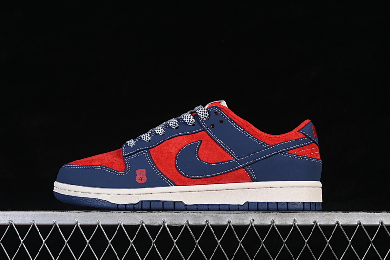 Nike SB DUNK LOW CASUAL SKATE SHOES NAVY BLUE/WINE RED · FF9989-021, photo 1
