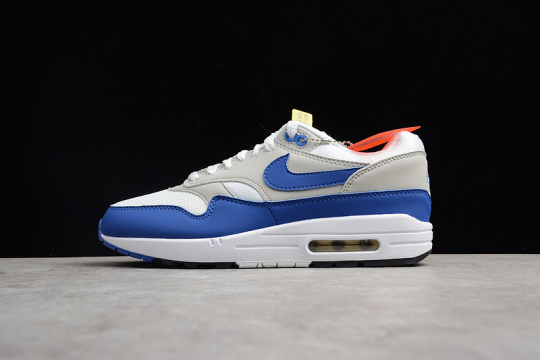 Nike AIR MAX 1 ANNIVERSARY OG WHITE/GAME ROYAL-NEUTRAL GREY · 908375-101, photo 1