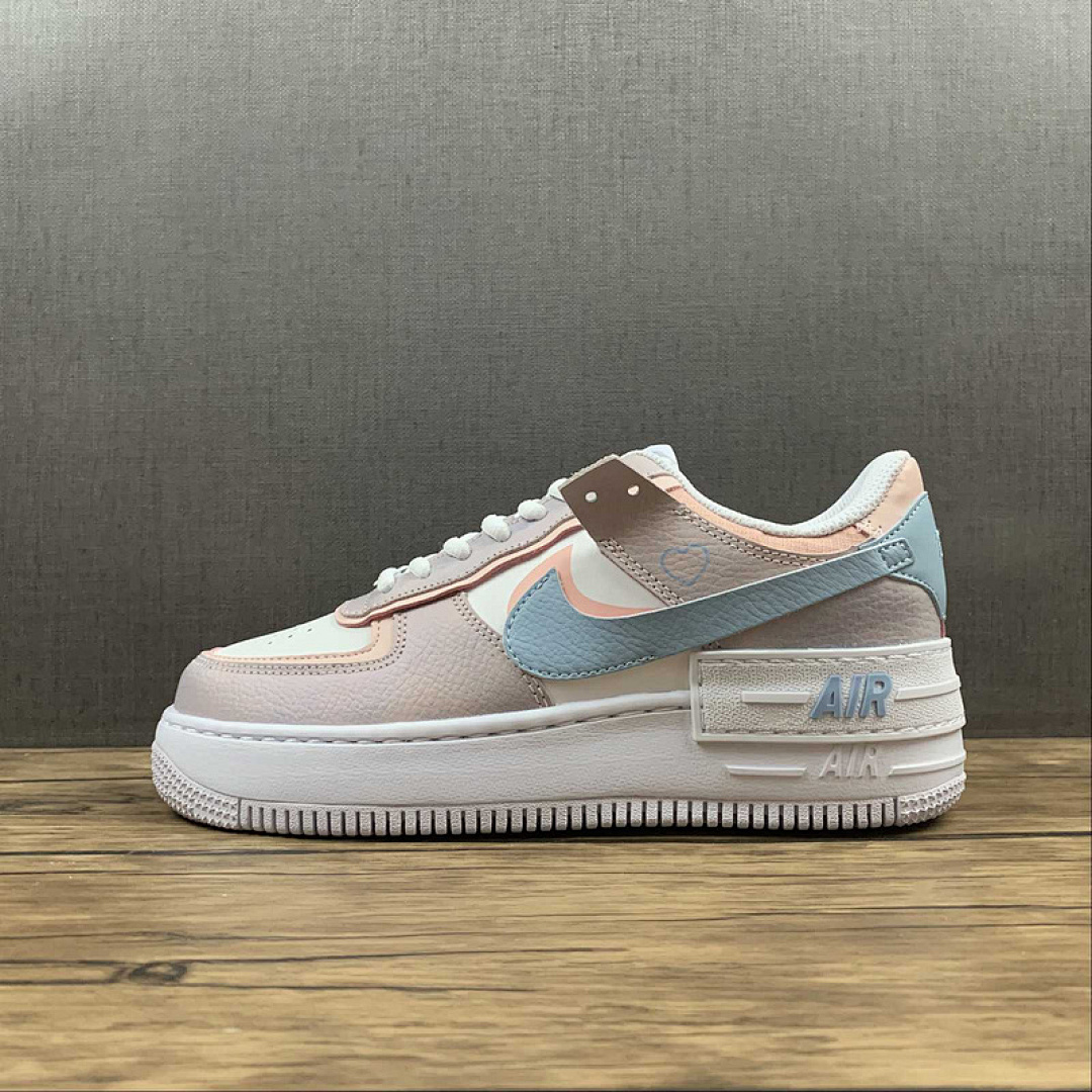 Nike [CI0919-100]-[AIR FORCE 1 LOW SHADOW WHITE/LIGHT PINK/BLUE]-[WOMAN:35.5-40], photo 1