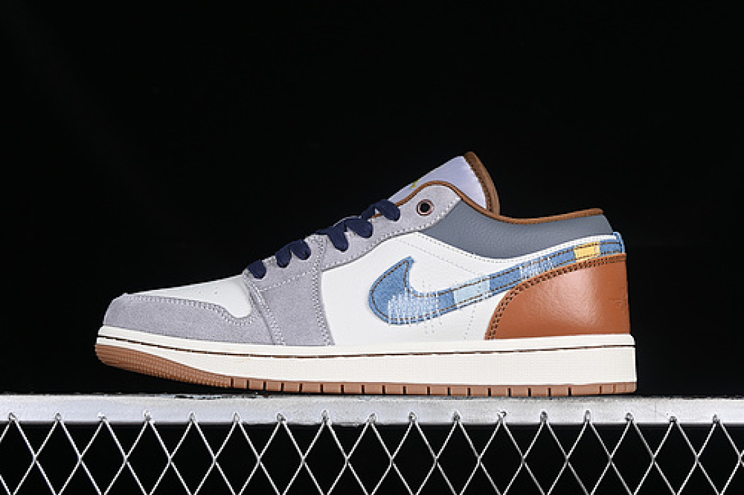 Jordan [FZ5042-041]-[AIR JORDAN 1 LOW GREY/BLUE/BROWN/WHITE]-[WOMAN:36-39]-[MAN:40-46], photo 1