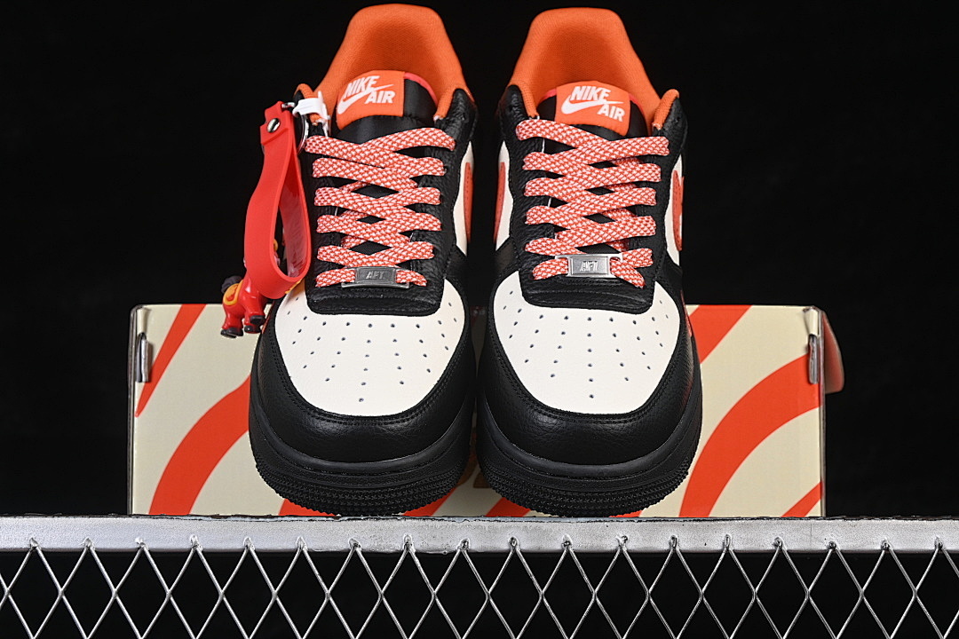 Nike [XD0028-018]-[AIR FORCE 1 07 LOW CASUAL SNEAKERS WHITE/BLACK/ORANGE]-[WOMAN:36-39]-[MAN:40-45] - Image 13