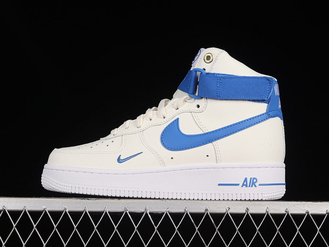 Nike [DQ7584-100]-[AIR FORCE 1 HIGH SE 40TH ANNIVERSARY SAIL/WHITE/METALLIC GOLD/BLUE JAY], photo 1