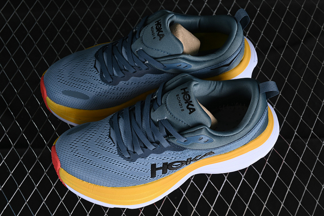 On Running [1123202 GBMS]-[HOKA ONE BONDI 8 WHITE/YELLOW/BLUE]-[WOMAN:36-39]-[MAN:40-45] - Image 11