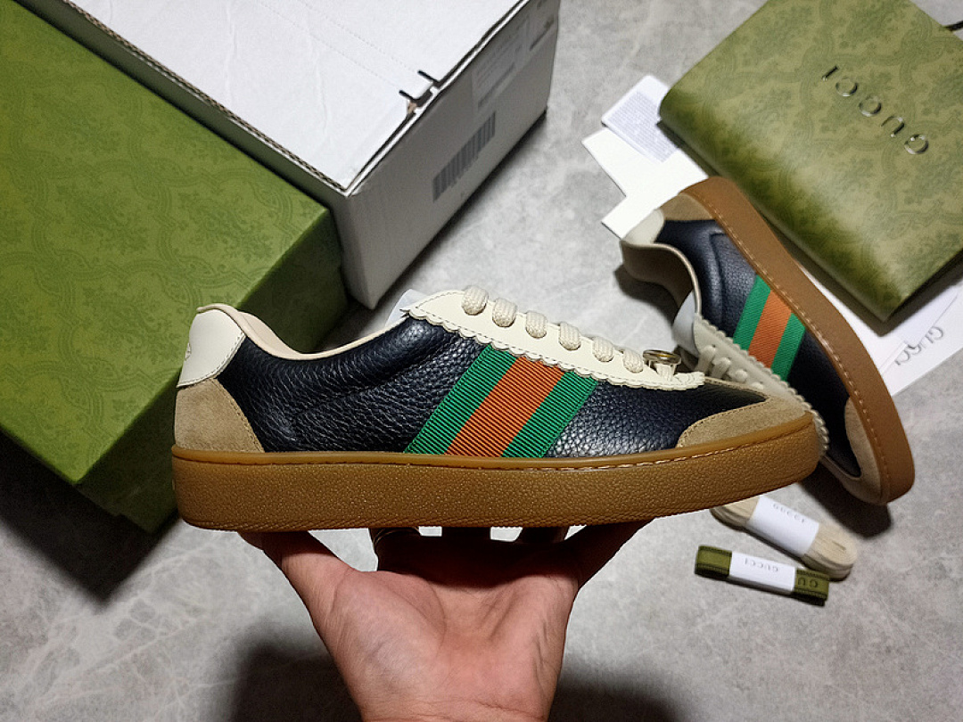 Gucci [GU*CCI ACE EMBROIDERED LOW-TOP SNEAKER BLACK/BROWN/GREEN-RED]-[UNISEX:35-44] - Image 9