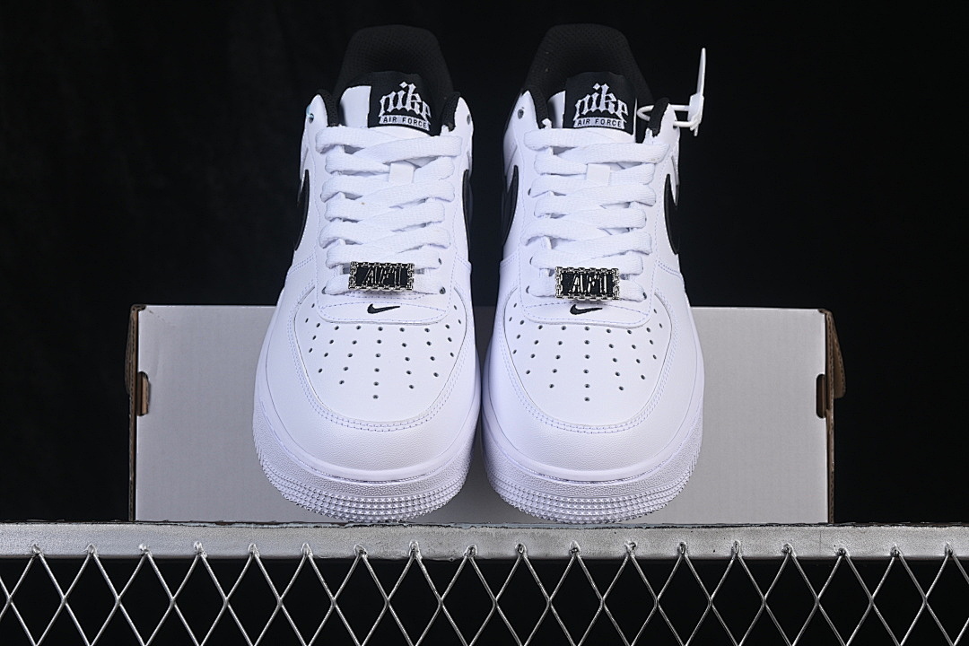 Nike [HF2898-101]-[AIR FORCE 1'07 LOW CASUAL SNEAKERS BLACK/WHITE]-[WOMAN:36-39]-[MAN:40-45] - Image 12