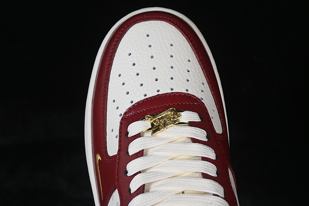 Nike [FV4921-600]-[AIR FORCE 1 07 LOW CASUAL SNEAKERS WHITE/WINE RED/BLUE]-[WOMAN:36-39]-[MAN:40-45] - Image 10