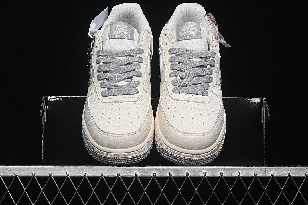 Nike [DN9688-102]-[AIR FORCE 1 07 LOW CASUAL SNEAKERS WHITE/GREY/WHITE]-[WOMAN:36-39]-[MAN:40-45] - Image 12