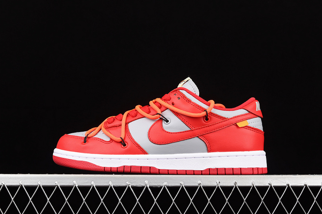 Off-White Nike PLUS OFF-WHITE X DUNK LOW UNIVERSITY RED/WOLF GREY · CT0856-600, photo 1