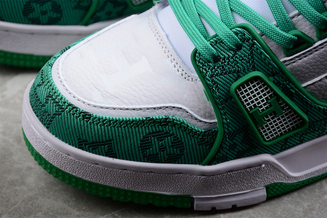 Louis Vuitton [L*V 2022 TRAINER SNEAKERS GREEN/WHITE/GREEN]-[WOMAN:36-39]-[MAN:40-46] - Image 8