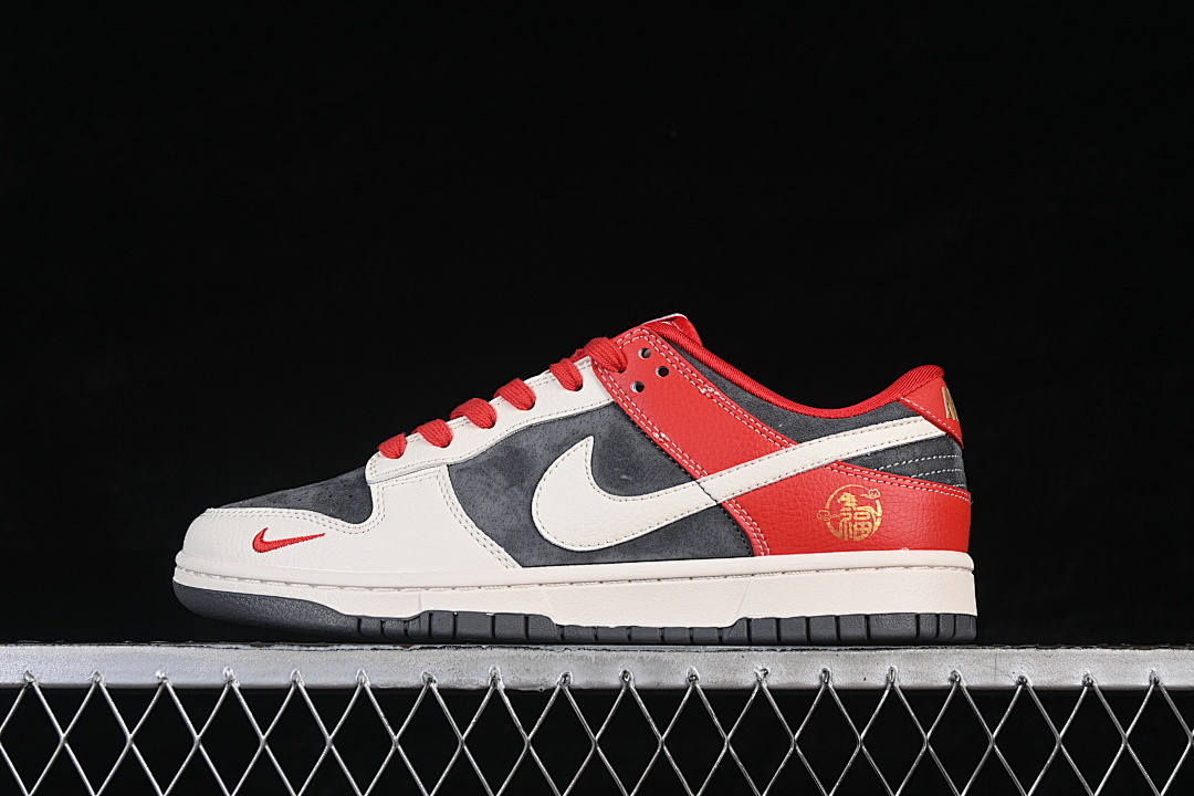 Unbranded [HG0026-005]-[DUNK LOW CASUAL SNEAKERS WHITE/RED/DARK GRAY]-[WOMAN:36-39]-[MAN:40-45], photo 1