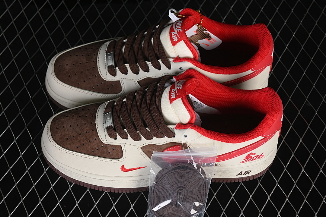 Nike [XD0028-003]-[AIR FORCE 1 07 LOW BEIGE/BROWN/RED]-[WOMAN:36-39]-[MAN:40-45] - Image 11