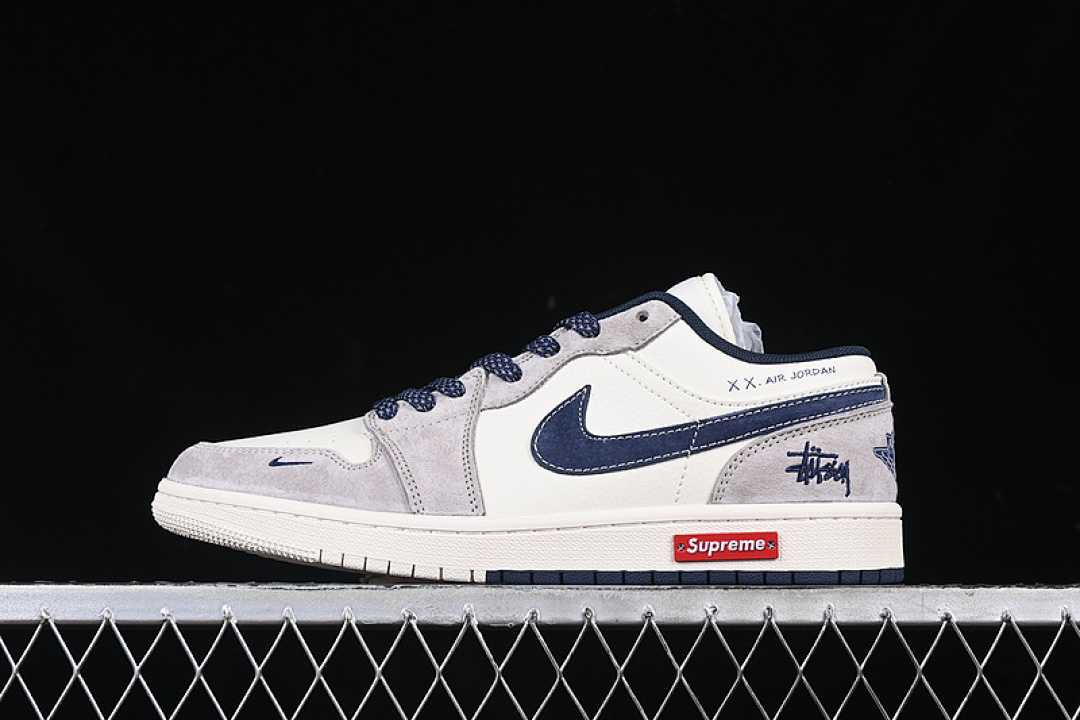 Jordan [SJ9950-035]-[AIR JORDAN 1 LOW WHITE/GREY/BLUE]-[WOMAN:36-39]-[MAN:40-45], photo 1